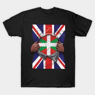 Bilbao Flag Great Britain Flag Ripped - Gift for Basque From Bilbao T-Shirt